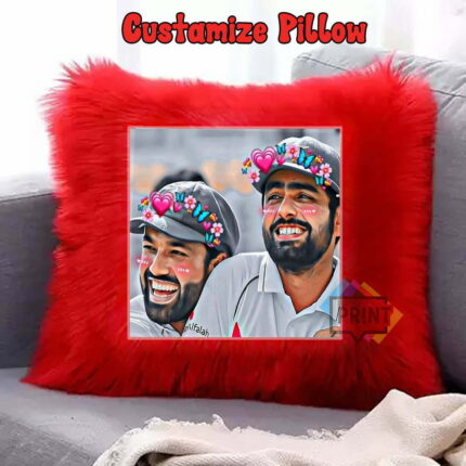Babar Azam Pic And Rizwan Cute Picture Fur Pillow 12BY12 | Perfect Prints