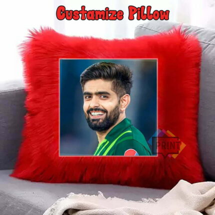 Show Your Support with the Babar Azam Pic Fan Collection Fur Pillow 12BY12 | Perfect Prints