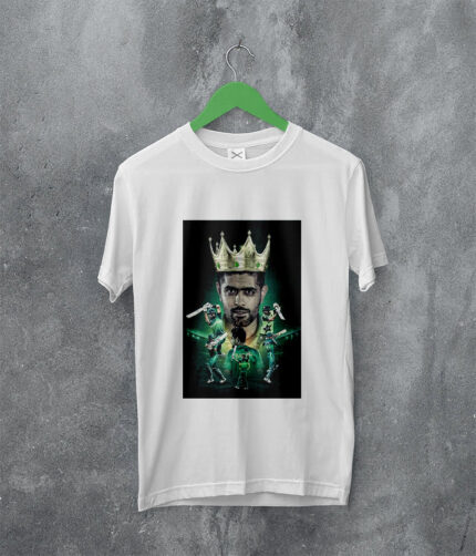 Babar Azam Pic Legacy Collection Stripes of Brilliance T-Shirt A4 Size Print | Perfect Prints
