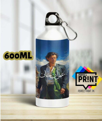 Imran Khan Pic Tribute- Remembering a Leader's Journey water bottle price in pakistan 600Ml | Perfect Prints (Copy)