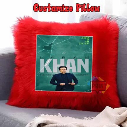 Best Imran Khan Pic Poster Fur Cushion For PTI Supporters Khan Fur Cushion 12 By 12