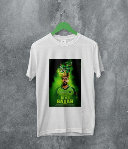 Born to Bat Celebrating Babar Azam Pic on this Cricket T-Shirt A4 Size Print | Perfect Prints