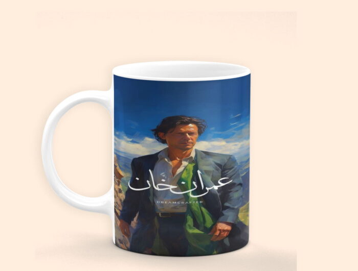 Imran Khan Pic Tribute coffee mug price in pakistan- Remembering a Leader's Journey 330Ml | Perfect Prints