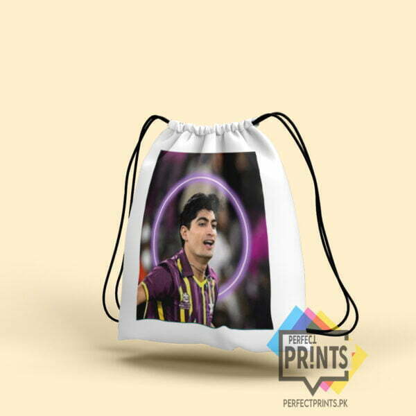 Naseem Shah Memorabilia Drawstring bag A Fast Bowling Fan's Essential 14 By 16 | Perfect Prints