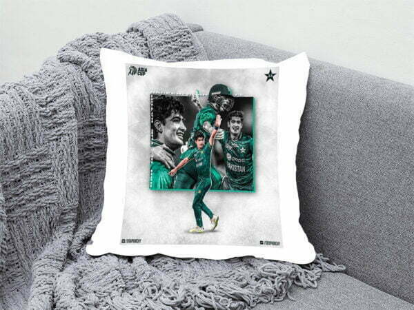 Elevate Your Cricket Love with the Naseem Shah Signature Neck Pillow 12 BY 12 | Perfect Prints