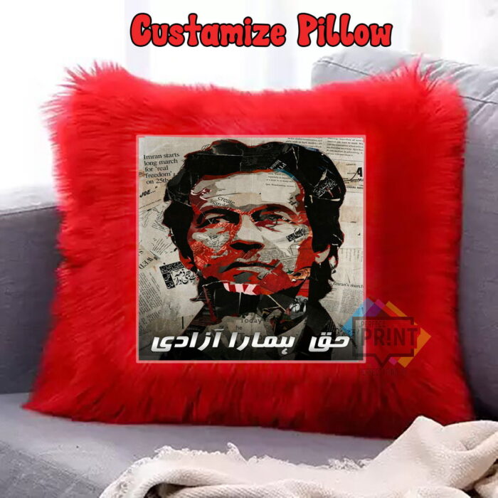 Unique Imran Khan Pic Painting Art Memorabilia fur cushion covers 12 by 12 | Perfect Prints