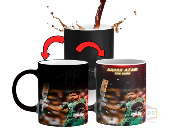 Boundary Hunter Babar Azam Pic Cricket Tribute magic mug 330Ml