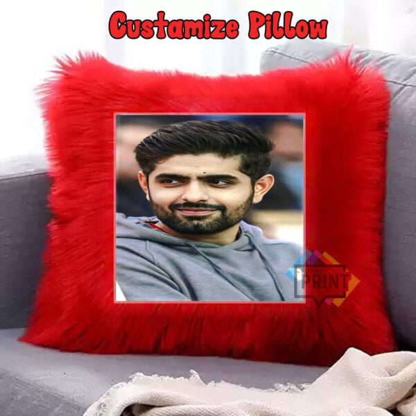 Classic Cricket Fandom The Babar Azam Pic Fur Pillow 12BY12 | Perfect Prints