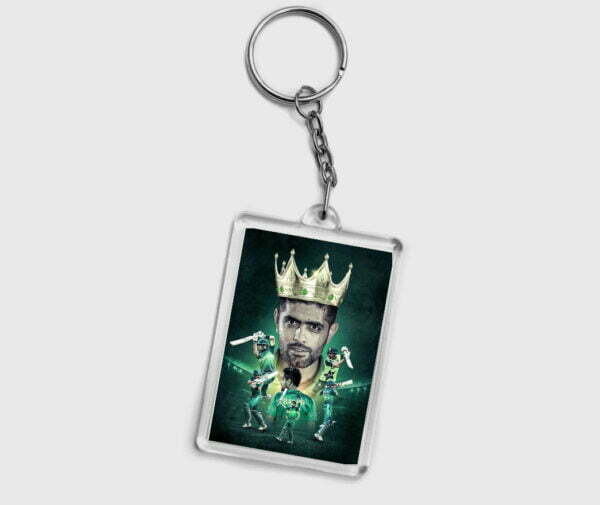Babar Azam Pic Legacy Collection Stripes of Brilliance Keychain Design 2 By 3 | Perfect Prints