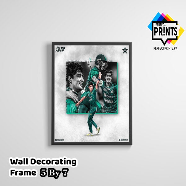 Elevate Your Cricket Love with the Naseem Shah Signature wall frame design 5 By 7 | Perfect Prints