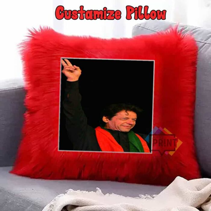 Amazing Imran Khan Pic Fur Cushion PTI Products Khan Fur Cushion 12 by12