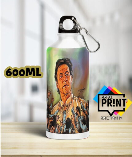 Limited Edition Imran Khan Pic water bottle price in pakistan- Cricket Legend and Leader 600Ml | Perfect Prints