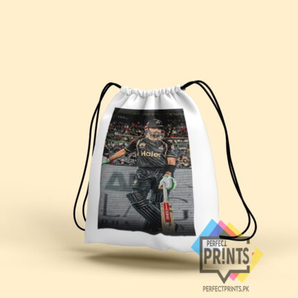 Best Babar Azam Pic Fanatic Edition Cricket-Inspired Drawstring bag 14 By 16