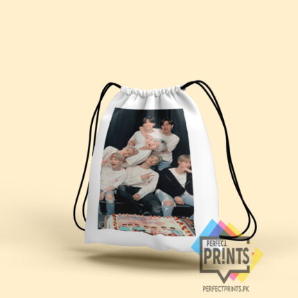 BTS Pics Drawstring bag Ensemble Stylish Fan Accessories 14 By 16 | Perfect Prints