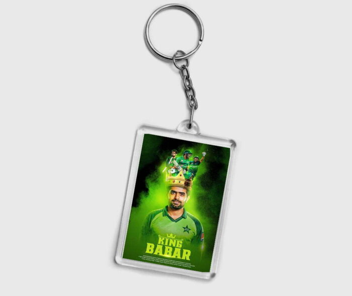 Born to Bat Celebrating Babar Azam Pic on this Cricket Keychain Design 2 By 3 | Perfect Prints