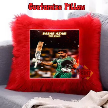 Boundary Hunter Babar Azam Pic Cricket Tribute Fur Pillow 12BY12 | Perfect Prints