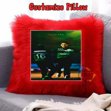 Naseem Shah's Speed in Your Pocket Cricket Fur Pillow Delight 12 By 12 | Perfect Prints