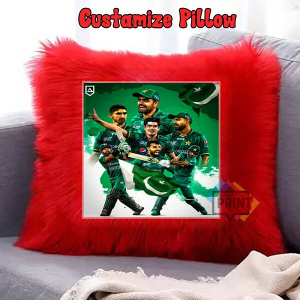 pakistan team squad Legends Fur Pillow Celebrate Greatness on the Go 12 By 12 | Perfect Prints