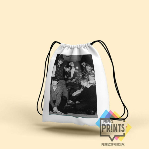 BTS Pics Drawstring bag Must-Have Accessories for K-Pop Enthusiasts 14 By 16 | Perfect Prints