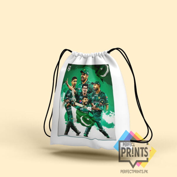 pakistan team squad Legends Drawstring bag Celebrate Greatness on the Go 14 By 16 | Perfect Prints
