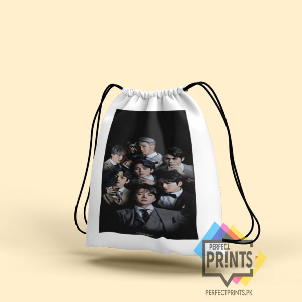 Unlock Your BTS Pics Fandom with Trendy Drawstring bag14 By 16 | Perfect Prints