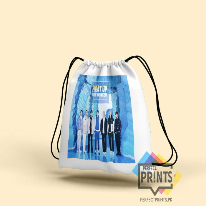 BTS Pics Signature Logo - Carry a Piece of K-Pop History Everywhere You Go Drawstring bag14 By 16 | Perfect Prints