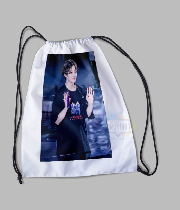 BTS Pics Cutest Jungkook BTS Army Membar Drawstring bag14 By 16 | Perfect Prints