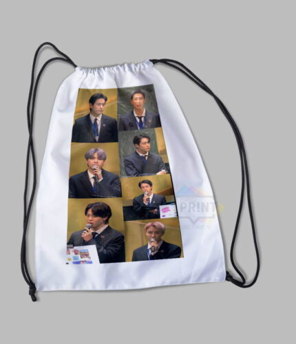 BTS Pics K-Pop Elegance Limited Edition BTS Ensemble Drawstring bag14 By 16 | Perfect Prints