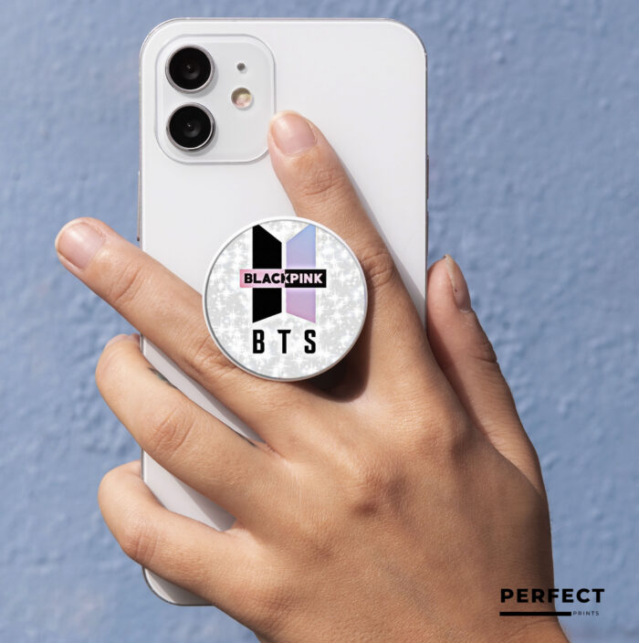 Bts Aesthetic Holographic Logo BTS Mobile Socket Holder BTS Logo In Pakistan | Perfect Prints #1 Quality