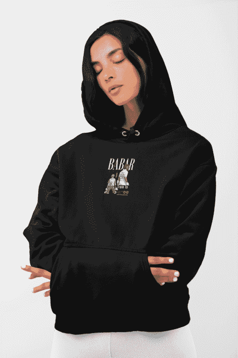 mockup-of-a-woman-comfortably-wearing-a-hoodie-32790 (1) Babar Azam Premium Hoodie – A Perfect Choice for Cricket Fans – Flat 35% OFF!
