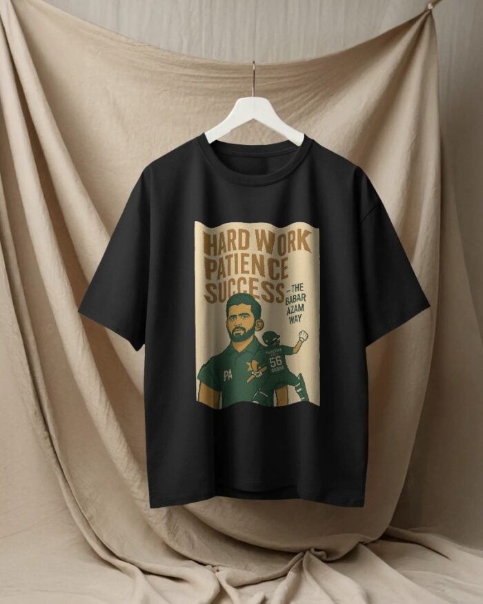 Grab the Bold Oversized Babar Azam T-Shirt: Must-Have Design #56 for Cricket Lovers