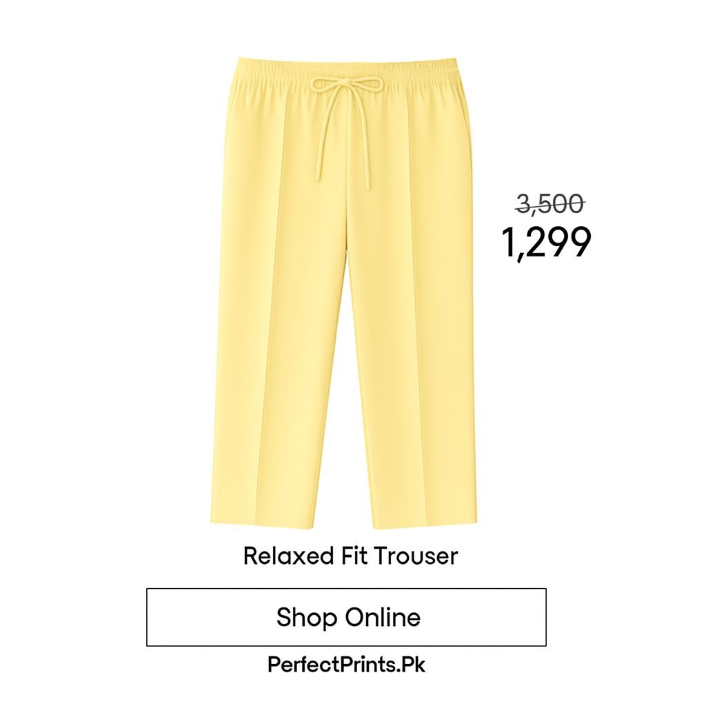 Men’s Relaxed Fit Trouser – Lemon Men’s Relaxed Fit Trouser – Lemon