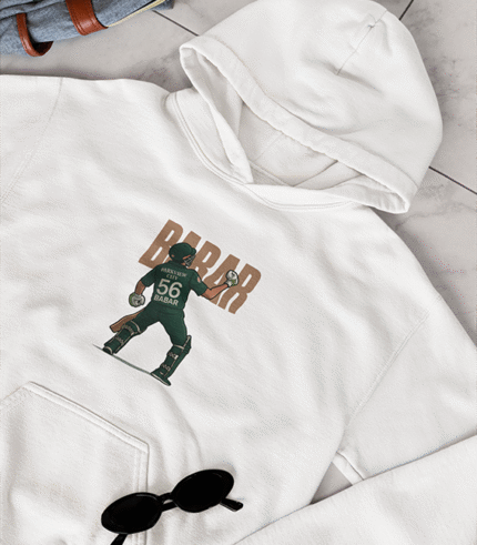 Best White Rock Your Look with Oversized Babar Azam Hoodie