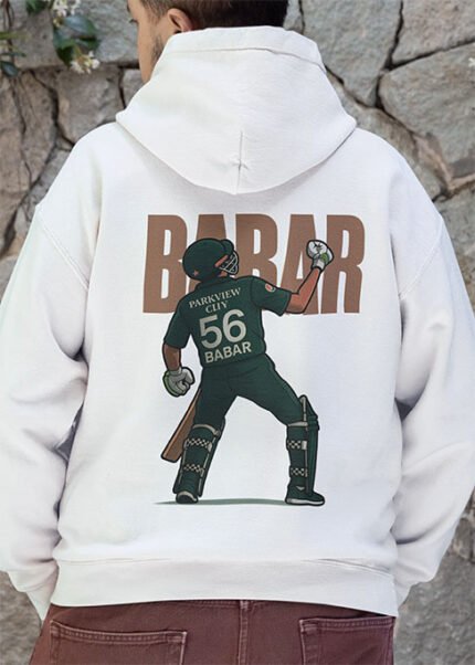 Best White Rock Your Look with Oversized Babar Azam Hoodie