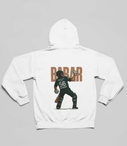 Best White Rock Your Look with Oversized Babar Azam Hoodie
