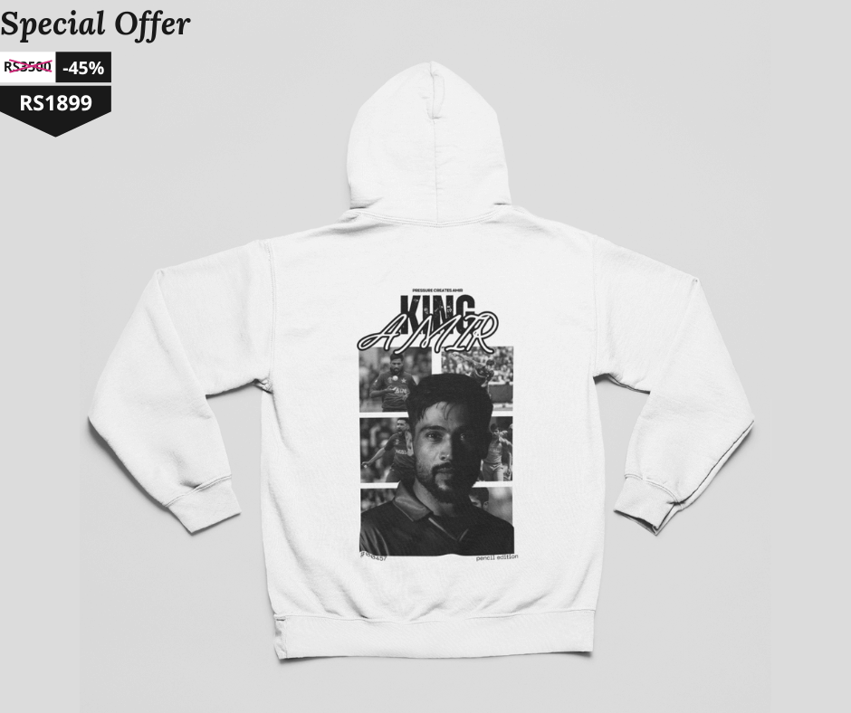 Muhammad Amir Premium Cricket Hoodie - Perfect for Fans | Comfortable Fit | Rs. 1,899