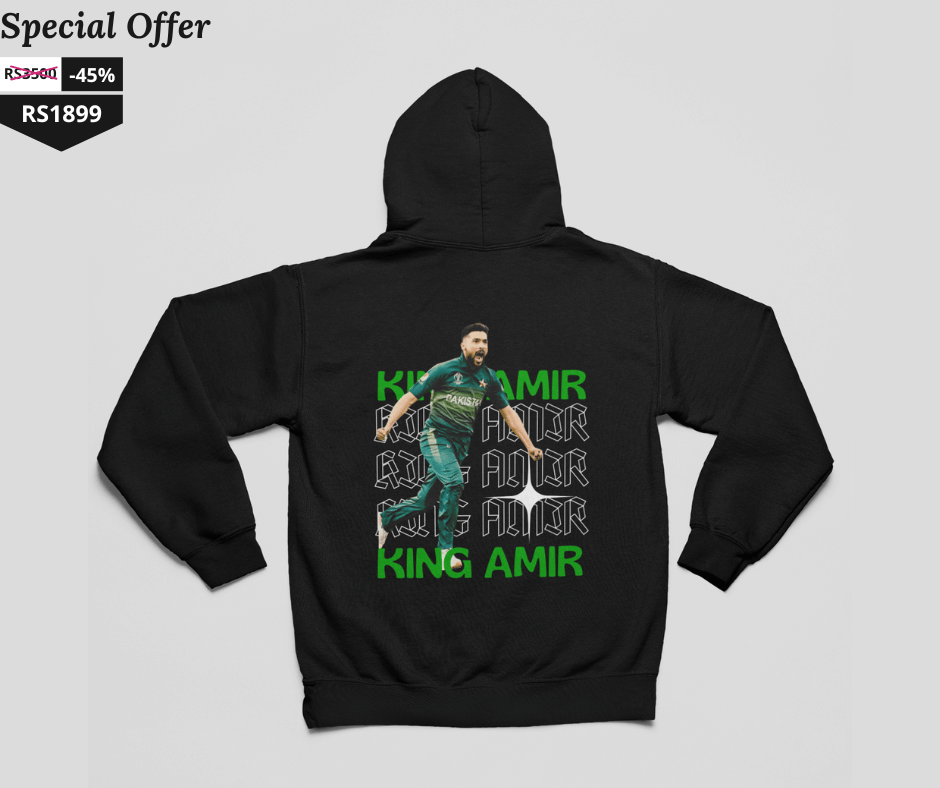 Muhammad Amir Cricket Hoodie | Premium Quality | Perfect Prints | 45% OFF - Limited Stock